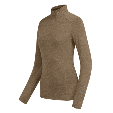 Functioneel ELT Milano T-shirt met rits Cappuccino melange Bruin