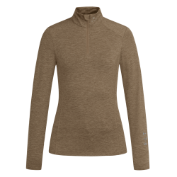 Functioneel ELT Milano T-shirt met rits Cappuccino melange Bruin