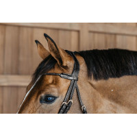 Ronde gevlochten frontriem Dy'on D collectie Zwart