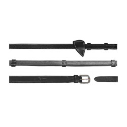 Lederen teugels met Working-handgrepen van Dy'on Zwart Lederen teugels met Working-handgrepen van Dy'on Zwart