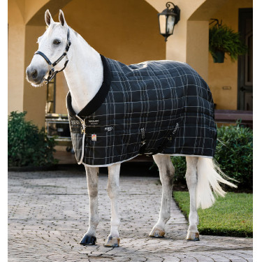 Horseware Rhino 350g VL staldeken Zwart / wit-grijze ruiten