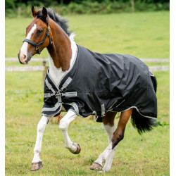 Horseware Amigo 1200D Turnout 250g deken Zwart / titaniumgrijs / zilver