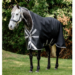 Horseware Amigo Bravo 12 Wug 400g deken Zwart / titaniumgrijs / zilver