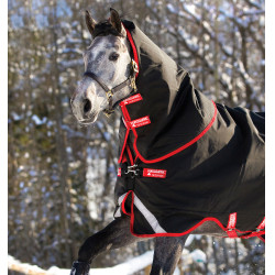 Horseware Rambo Supreme Turnout Vari-layer 1680D 450g deken Zwart / rood