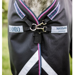 Horseware Rambo Supreme Turnout Vari-layer 1680D 250g deken Marine / bordeaux Blauw