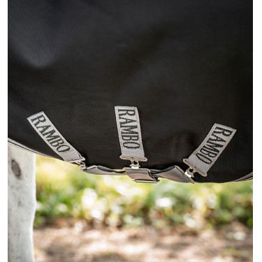 Horseware Outdoor deken Rambo Wug 200g Zwart / storm / zilvergrijs Horseware Outdoor deken Rambo Wug 200g Zwart / storm / zilvergrijs