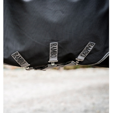 Horseware Rambo Supreme 1000D Turnout 50g deken Zwart / storm / zilvergrijs Horseware Rambo Supreme 1000D Turnout 50g deken Zwart / storm / zilvergrijs