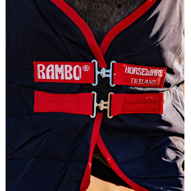 Buitendeken Horseware Rambo Original 200g Marine / rood Buitendeken Horseware Rambo Original 200g Marine / rood