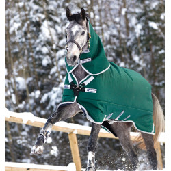 Horseware Rambo Original deken met Leg Arches 400g Groen / zilver Horseware Rambo Original deken met Leg Arches 400g Groen / zilver