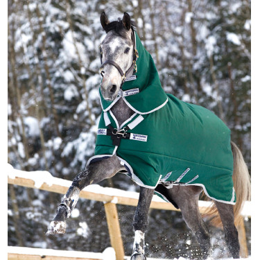 Horseware Rambo Original deken met Leg Arches 400g Groen / zilver Horseware Rambo Original deken met Leg Arches 400g Groen / zilver