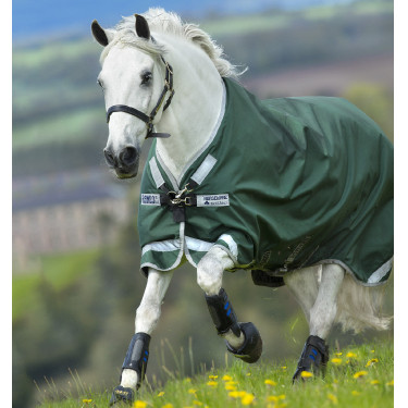 Horseware Rambo Original 0g deken met Leg Arches Groen / zilver Horseware Rambo Original 0g deken met Leg Arches Groen / zilver
