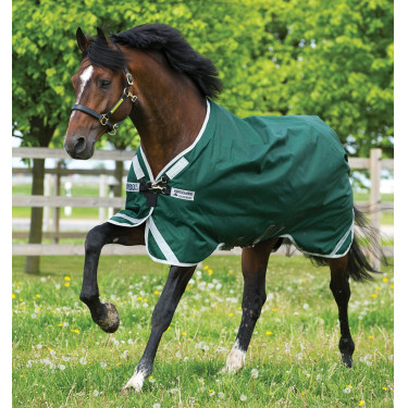 Horseware Rambo Original 0g deken met Leg Arches Groen / zilver Horseware Rambo Original 0g deken met Leg Arches Groen / zilver