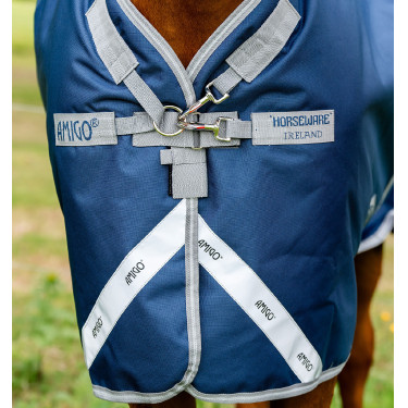Horseware Amigo® Bravo 12 Plus Lite 0g 1200D deken Marine / grijs titanium / zilver Horseware Amigo® Bravo 12 Plus Lite 0g 1200D deken Marine / grijs titanium / zilver