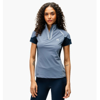 Polo 1/4 rits Horseware Stamina korte mouwen Blauw Polo 1/4 rits Horseware Stamina korte mouwen Blauw