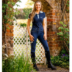 Broek Horseware Newmarket hoge taille full seat Marine / marine Blauw