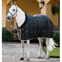 Horseware Rhino staldeken 100g Zwart / wit-grijze ruiten Horseware Rhino staldeken 100g Zwart / wit-grijze ruiten