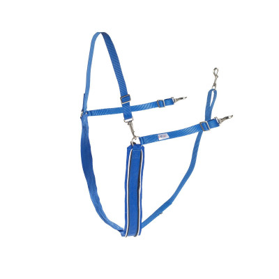Large Y-bricole Finn-Tack synthétique avec passepoil Bleu / blanc