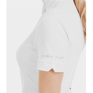 Wedstrijdshirt Monica Horse Pilot dames korte mouw Wit Wedstrijdshirt Monica Horse Pilot dames korte mouw Wit
