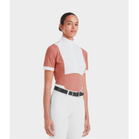 Wedstrijdshirt Monica Horse Pilot dames korte mouw Baksteenstof Roze