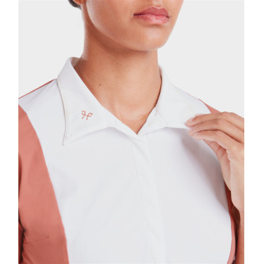 Wedstrijdshirt Monica Horse Pilot dames korte mouw Baksteenstof Roze