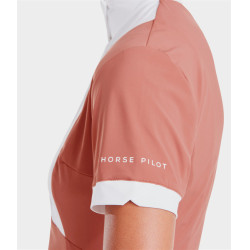 Wedstrijdshirt Monica Horse Pilot dames korte mouw Baksteenstof Roze