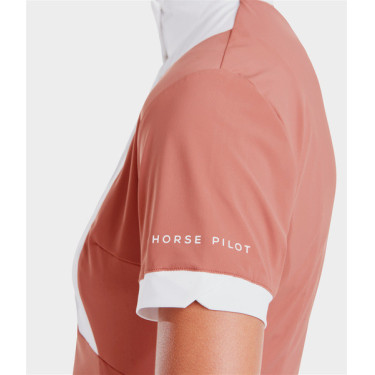Wedstrijdshirt Monica Horse Pilot dames korte mouw Baksteenstof Roze
