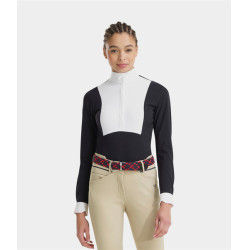 Wedstrijdpolo Monica Horse Pilot lange mouwen dames Donkere nacht Zwart Wedstrijdpolo Monica Horse Pilot lange mouwen dames Donkere nacht Zwart