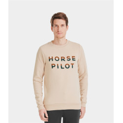 Sweatshirt Horse Pilot Team heren Zandkleurig Beige