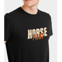 T-shirt Horse Pilot Team heren Zwart