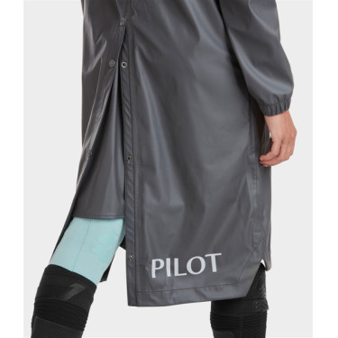 Lange waterdichte Raintech jas Horse Pilot dames Ijzer Grijs