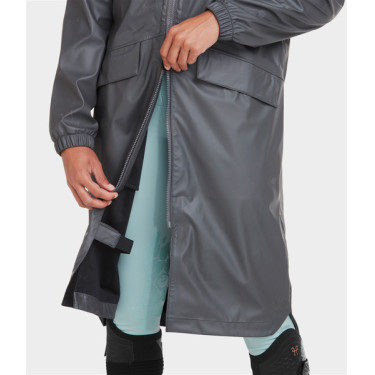 Lange waterdichte Raintech jas Horse Pilot dames Ijzer Grijs