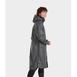 Lange waterdichte Raintech-jas Horse Pilot heren Ijzer Grijs