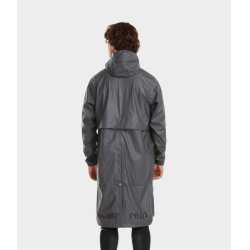 Lange waterdichte Raintech-jas Horse Pilot heren Ijzer Grijs