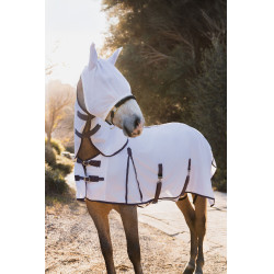 Dekzeil, hals en vliegenmasker Horze La Paz Zwart pruim Violet