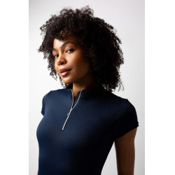 Trainingsshirt Horze Mina dames Opening Marineblauw