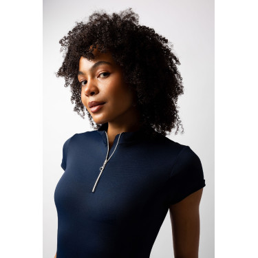 Trainingsshirt Horze Mina dames Opening Marineblauw