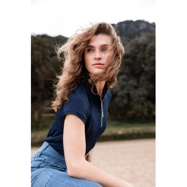 Trainingsshirt Horze Mina dames Opening Marineblauw