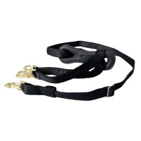 Lange nylon martingaal met karabijnhaken Finn-Tack Pro Zwart