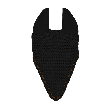 GEM Mesh lange oornetje Zwart / koraal