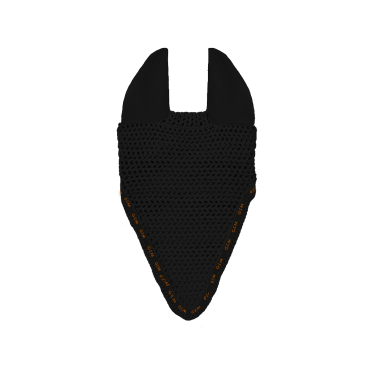 GEM Mesh lange oornetje Zwart / koraal