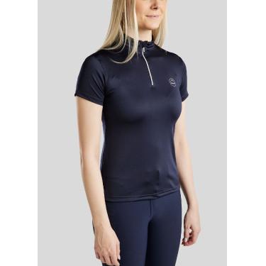 Wedstrijdpolo Montar Everly crystal logo Curve dames Marine Marineblauw