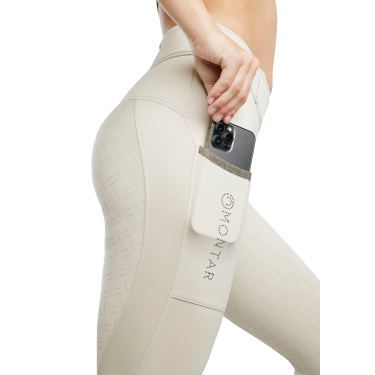 Hybride pull-on legging Montar MoGloria band Caviar full grip dames Licht zilvergrijs Hybride pull-on legging Montar MoGloria band Caviar full grip dames Licht zilvergrijs