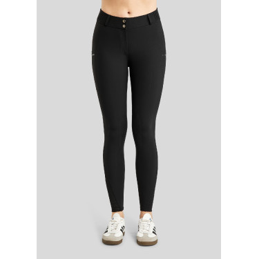 Montar MoZuna Refined Pintucks broek met gun metal kristallen en kniestukken grip voor dames Montar MoZuna Refined Pintucks broek met gun metal kristallen en kniestukken grip voor dames