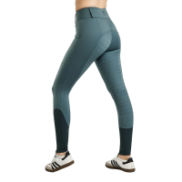 Legging Montar MoStar mesh en logoband aluminium full grip dames Donkers leisteen
