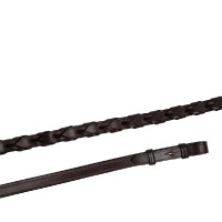 Gevlochten lederen teugels Montar Franse bevestiging Bruin Gevlochten lederen teugels Montar Franse bevestiging Bruin