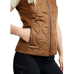 Mouwloze donsjas Hybrid Montar MoMary gun metals crystals dames Karamel Bruin