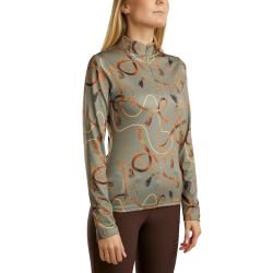 Damespolo met lange mouwen Montar Haily bridle print