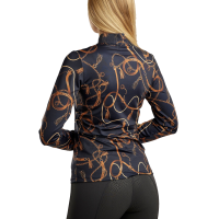 Damespolo met lange mouwen Montar Haily bridle print Donker marineblauw