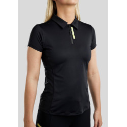 Montar MoStella trainingsshirt met korte mouwen van mesh en contrasterende opdruk voor dames