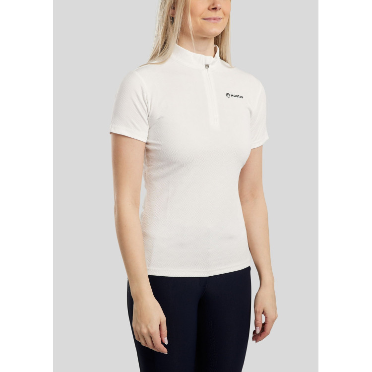 Montar MoCilia verfijnd trainingspolo met korte mouwen Jacquard dames